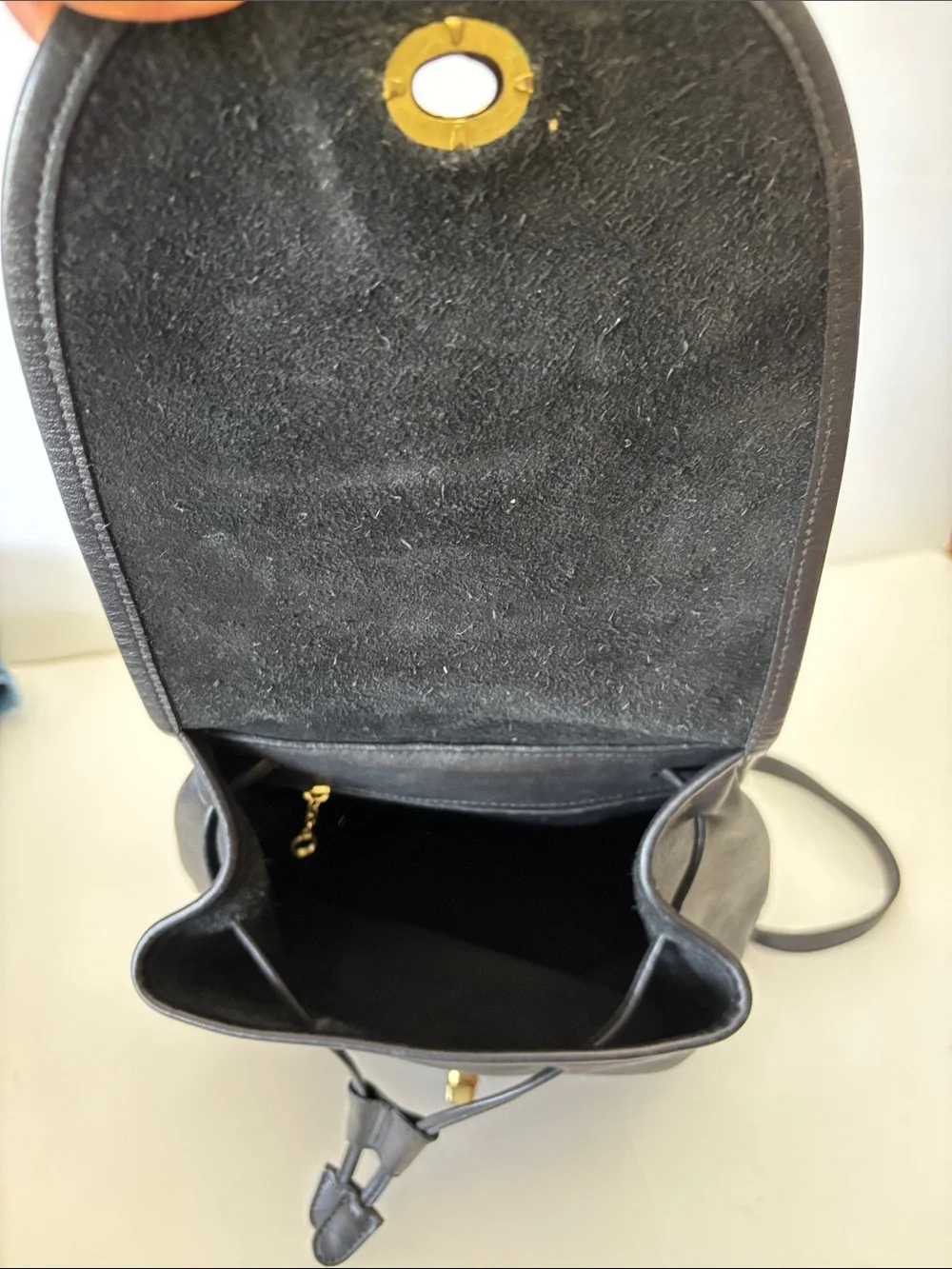 Coach Costa Rica 9791 Black Leather Day Pack Backpack with Gold Turnlock